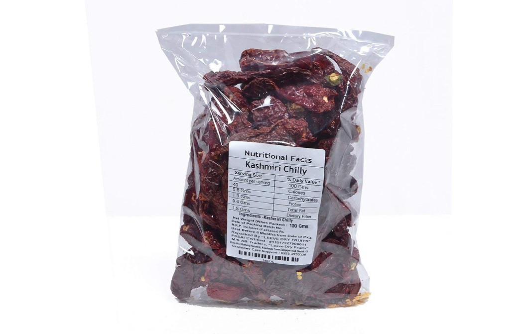 Leeve Dry fruits Kashmiri Chilly    Pack  100 grams